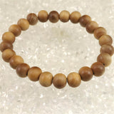 老山白檀 香木 ウッドビーズ  9mm玉ブレスレット 証明書付 8.5g (ID:85244)