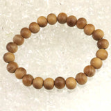 老山白檀 香木 ウッドビーズ  9mm玉ブレスレット 証明書付 8.5g (ID:85244)