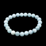 カンチェンジュンガ産 ヒマラヤアクアマリン 8mm玉ブレスレット 19.9g (ID:85439)