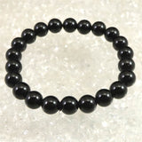 チベット産 天然モリオン水晶 4A  8.5mm玉 ブレスレット 18.7g (ID:85483)