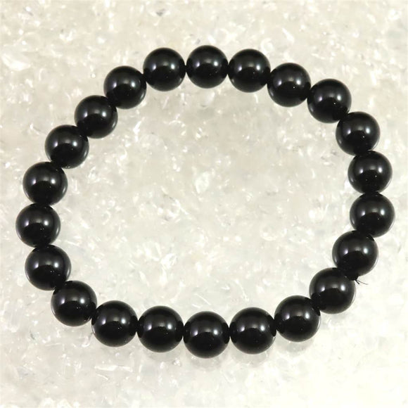 チベット産 天然モリオン水晶 4A  8.5mm玉 ブレスレット 18.7g (ID:85483)