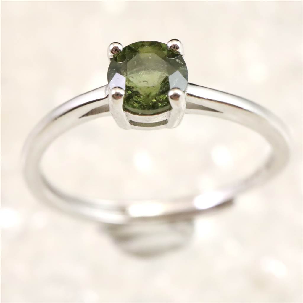 天然モルダバイト　隕石　リング　10号 モルダバイト原石 リング 指輪・リング アトリエ アイファ 通販