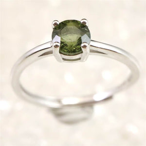 モルダバイト 5mmラウンドカット リング フリーサイズ type.A (ID:85680)