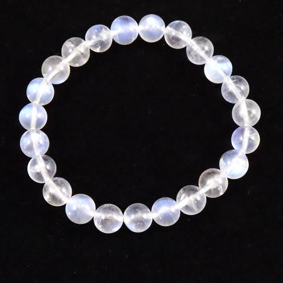 ブルー ムーンストーン ホワイトラブラドライト 8mm玉ブレスレット 16.5g (ID:85730)