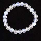 ブルー ムーンストーン ホワイトラブラドライト 8mm玉ブレスレット 16.5g (ID:85730)