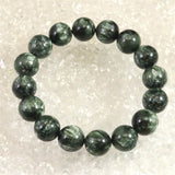 セラフィナイト クリノクロア 13mm玉ブレスレット 48.3g (ID:85865)