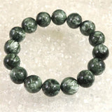 セラフィナイト クリノクロア 13mm玉ブレスレット 48.3g (ID:85865)