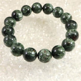 セラフィナイト クリノクロア 13mm玉ブレスレット 48.3g (ID:85865)