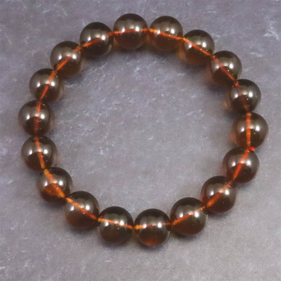 天然琥珀 ミャンマー産 レッドブルーアンバー  10.5mm玉ブレスレット 12.1g (ID:86301)