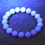 天然琥珀 ミャンマー産 レッドブルーアンバー  10.5mm玉ブレスレット 12.1g (ID:86301)