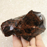 北海道産 オブシディアン 黒曜石 花十勝 110mm原石 229g (ID:86700)