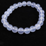 ブルーカルセドニー　8.5mm玉ブレスレット 19.4g (ID:86850)