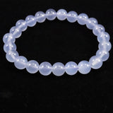 ブルーカルセドニー　8.5mm玉ブレスレット 19.4g (ID:86850)