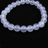 ブルーカルセドニー　8.5mm玉ブレスレット 19.4g (ID:86850)