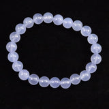 ブルーカルセドニー　8.5mm玉ブレスレット 19.4g (ID:86850)