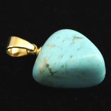 米国アリゾナ州産 ターコイズ 13mmタンブル ペンダントトップ 1.7g (ID:87162)