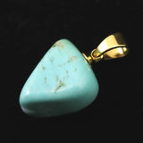 米国アリゾナ州産 ターコイズ 13mmタンブル ペンダントトップ 1.7g (ID:87162)