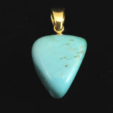 米国アリゾナ州産 ターコイズ 13mmタンブル ペンダントトップ 1.7g (ID:87162)