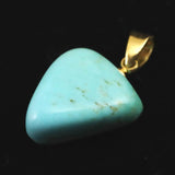 米国アリゾナ州産 ターコイズ 13mmタンブル ペンダントトップ 1.7g (ID:87162)