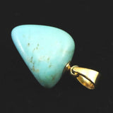 米国アリゾナ州産 ターコイズ 13mmタンブル ペンダントトップ 1.7g (ID:87162)