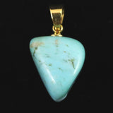 米国アリゾナ州産 ターコイズ 13mmタンブル ペンダントトップ 1.7g (ID:87162)