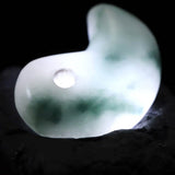 糸魚川翡翠  ヒスイ 小滝産 薄緑 22mm勾玉 ディレクトリカード付 4.39g (ID:87232)