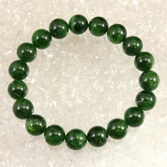クロムダイオプサイド 10mm玉ブレスレット 36.9g (ID:87480)