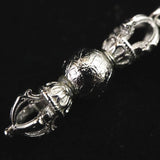 キベオン丸玉付ヴァジュラ 金剛杵 シルバーカラー ペンダントトップ　1.2g　 (ID:87537)