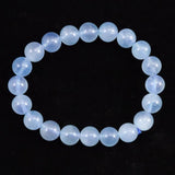 ブラジル産 アクアマリン AA+グレード 9.5mm玉ブレスレット 25.1g (ID:87610)