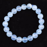 ブラジル産 アクアマリン AA+グレード 9.5mm玉ブレスレット 25.1g (ID:87610)