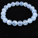 ブラジル産 アクアマリン AA+グレード 9.5mm玉ブレスレット 25.1g (ID:87610)