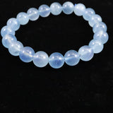 ブラジル産 アクアマリン AA+グレード 9.5mm玉ブレスレット 25.1g (ID:87610)