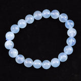 ブラジル産 アクアマリン AA+グレード 9.5mm玉ブレスレット 25.1g (ID:87610)