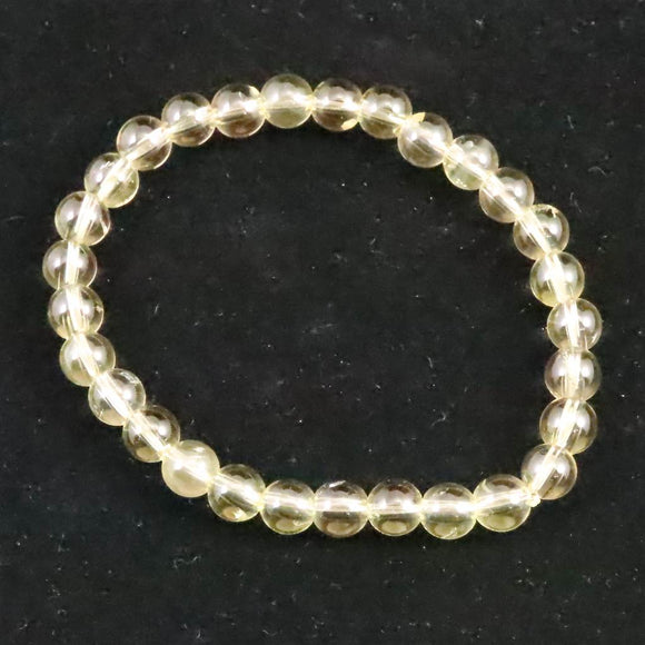 天然シトリン 非加熱 無処理　6.5mm玉ブレスレット 12.59g  (ID:87621)