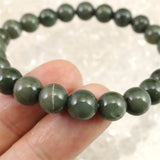 島根県　出雲碧玉 出雲石  8mm玉ブレスレット 証明書付 17.9g (ID:88163)
