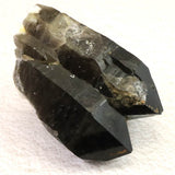 岐阜県中津川市蛭川産 黒水晶（モリオン）原石 ツイン カテドラル レコードキーパー 123.89g (ID:88761)