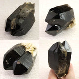 岐阜県中津川市蛭川産 黒水晶（モリオン）原石 ツイン カテドラル レコードキーパー 123.89g (ID:88761)