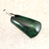 ベルベットマラカイト 孔雀石 30mmドロップ ペンダントトップ 7.6g (ID:88773)