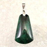 ベルベットマラカイト 孔雀石 30mmドロップ ペンダントトップ 7.6g (ID:88773)