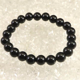 チベット産 天然モリオン水晶 4A  8.5mm玉 ブレスレット 18.9g (ID:88834)