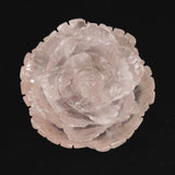 ローズクォーツ 薔薇彫刻置物　一刀一石彫り　489g (ID:88887)