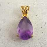アメジスト 12ｍｍペアシェイプ型　ペンダントトップ 18KGP 1.46g (ID:88946)
