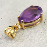 アメジスト 12ｍｍペアシェイプ型　ペンダントトップ 18KGP 1.46g (ID:88946)