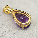 アメジスト 12ｍｍペアシェイプ型　ペンダントトップ 18KGP 1.46g (ID:88946)