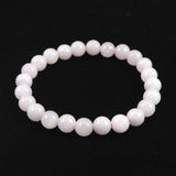 ミャンマー産 ラベンダー 翡翠  ヒスイ 7.5mm玉ブレスレット 19.5g (ID:89266)