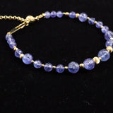 タンザナイト　ファセットカットビーズ　ブレスレット K18GY  7.9g (ID:89701)