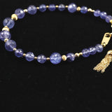 タンザナイト　ファセットカットビーズ　ブレスレット K18GY  7.9g (ID:89701)