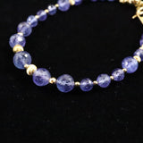 タンザナイト　ファセットカットビーズ　ブレスレット K18GY  7.9g (ID:89701)