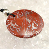 H&E社 レッドファイアアゼツライト(AZOZEO)  ディスク型 コード ペンダント 6.9g (ID:89818)