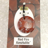 H&E社 レッドファイアアゼツライト(AZOZEO)  ディスク型 コード ペンダント 6.9g (ID:89818)